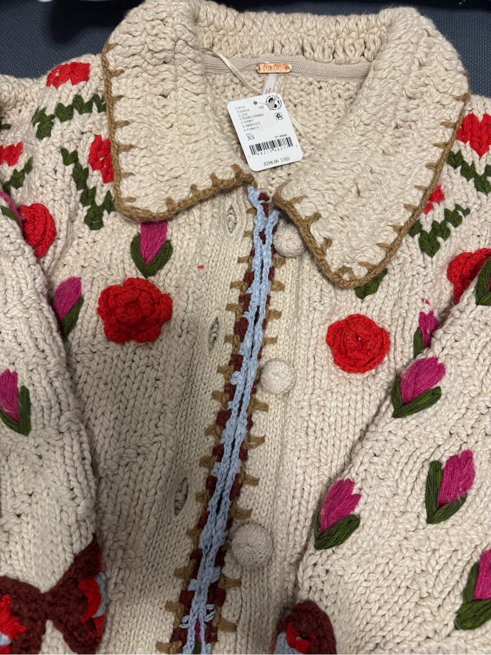 Free People Rosebud Oversize Cardigan XS - Picture 7 of 7